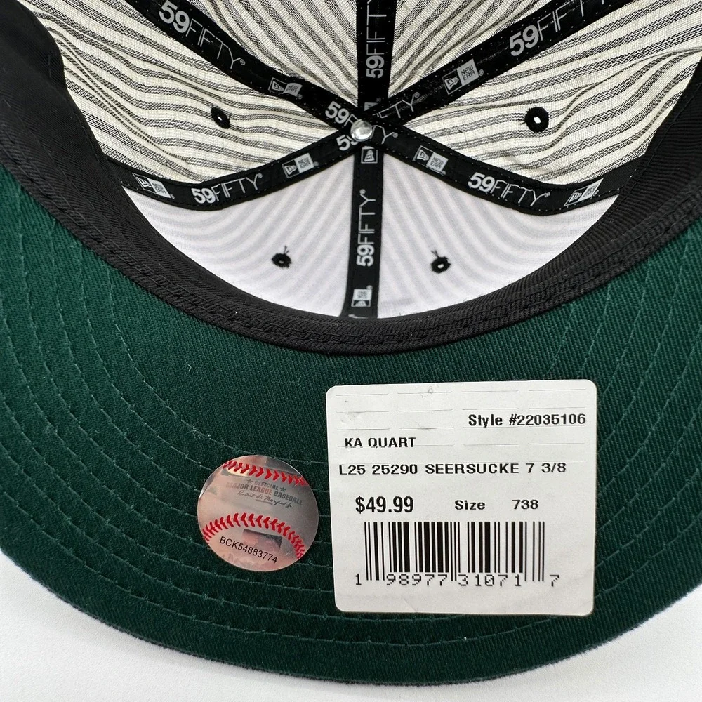 Los Angeles Dodgers Hat New Era 59FIFTY Striped Seersucker Fitted Size 7 3/8 NEW